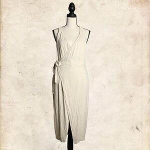 Cupshe Cream Midi Wrap Dress